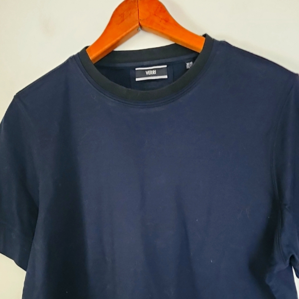 Verri Medium SS Navy Crew Neck Cotton Shirt Beautiful Condition